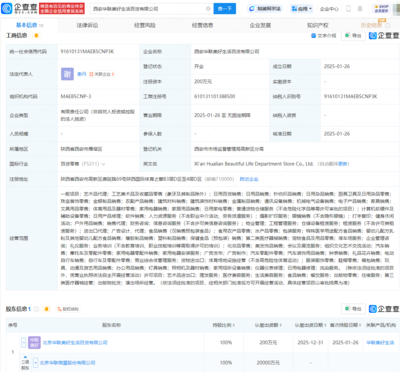 华联股份在西安成立百货公司，加速布局动漫与游艺用品市场